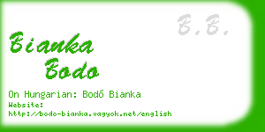 bianka bodo business card