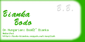 bianka bodo business card